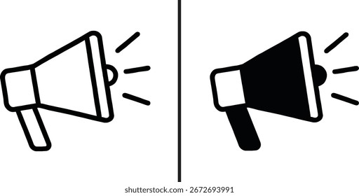 Diseño de ícono de Vector de anuncio de megáfono o altavoz público
