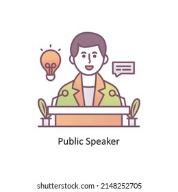 Public Speaker Vector Filled Outline Icon Stock Vector (Royalty Free ...