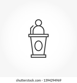 Public Speaker vector line icon