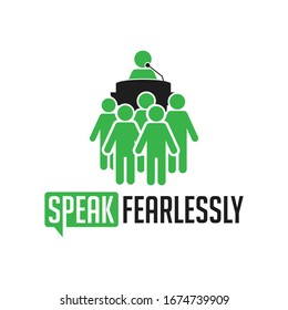 Public speaking concept icon. Oratory and communication. Public relations. Speaker, orator.