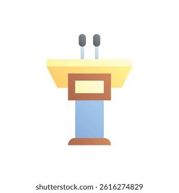 Public speaking. Editable vector icon, coloured.