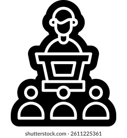 Public Speaking glyph solid Icon