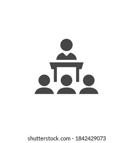 Public Speaking Icon Black and White Vector Graphic