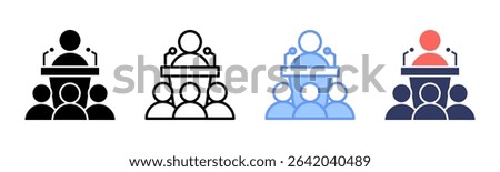 Public Speaking Icon Element for Design