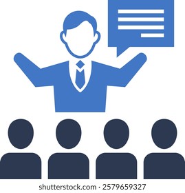 Public Speaking Icon Mixed Vector Illustration
