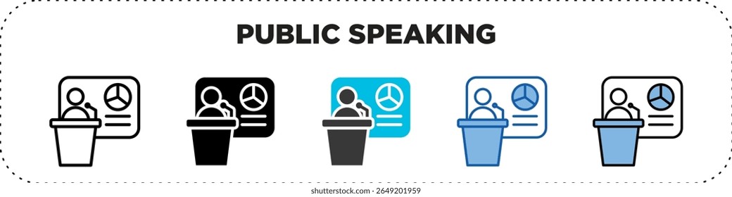 Public Speaking Icon Pack Line Glyph