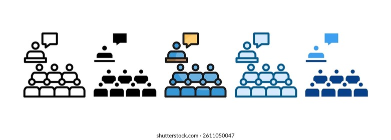 Public Speaking Icon Set Multiple Style Collection