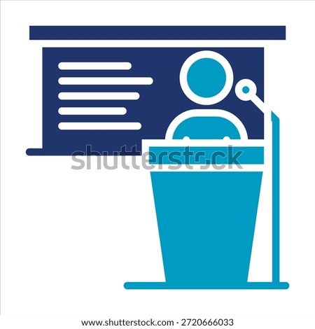 Public Speaking Icon. Simple Vector Glyph Duotone Illustration.