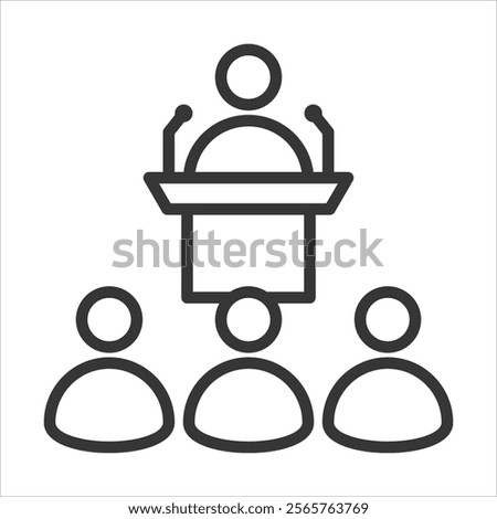 Public Speaking Icon Vector Illustration Outline Style