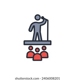 Symbol für öffentliche Meinungsäußerung. vector.Editable stroke.linear style sign for use web design,logo.Symbol illustration.