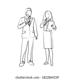 Public speaking in office illustration