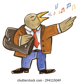 public speaking. People Nightingale. grotesque illustration