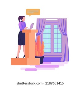 Public speaking profiles flat style illustration design