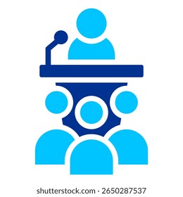 Conceito de Ilustração de Vetor de Ícone Simples de Fala Pública