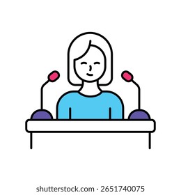 Public Speaking Vector Filled outline illustration style icon. EPS 10 file