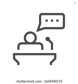 Public speaking vector icon design for business training concept design element.