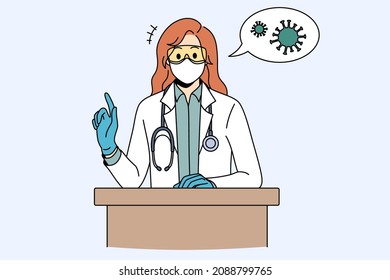 Public speech and coronavirus concept.