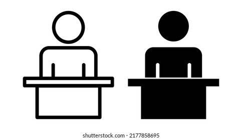Public Speech Icon Set. Vector.