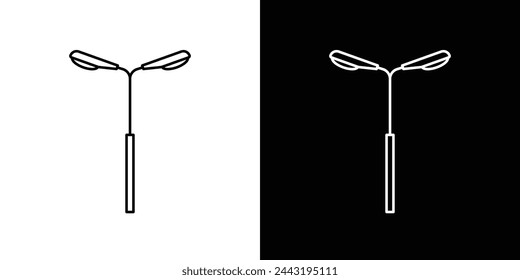 Public Street Lighting and Lamp Icons. Urban Road Illumination and Safety Symbols.