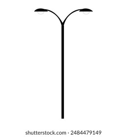 public street lighting with two lights hanging in opposite directions
