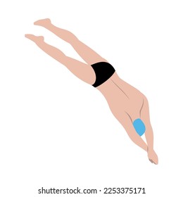 Public swimming pool isometric composition with isolated human character on blank background vector illustration