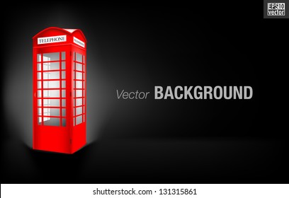Public telephone booth. Vector background