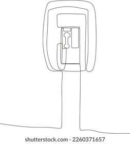  El arte de dibujar líneas continuas de teléfono público realmente ayuda a la gente a comunicarse, ilustración vectorial