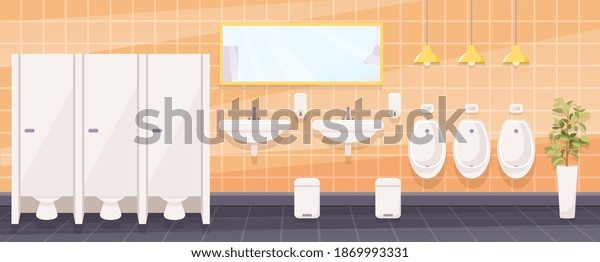 Public Toilet Men Empty Wc Restroom Stock Vector (Royalty Free) 1869993331