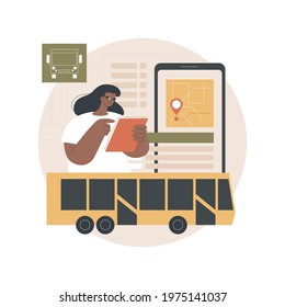 Public transport abstract concept vector illustration. Urban transportation, public access, regional bus system, country transport network, buy ticket, schedule application abstract metaphor.