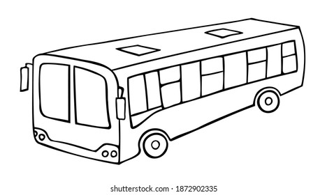 Public Transport Bus Hand Drawn Contour Stock Vector (Royalty Free ...