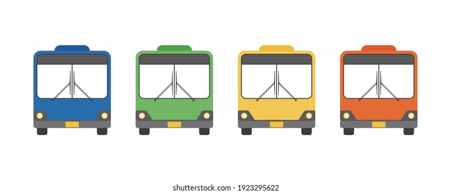 Public transport bus illustration set