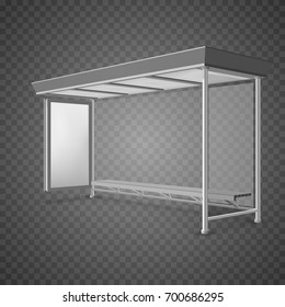 Public transport bus stop shelter billboard for advertisers and your design. Vector object. Isolated on transparent background.