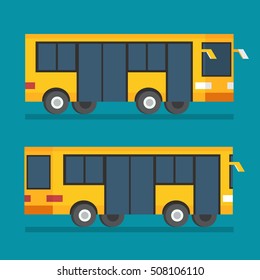 Public transport bus. Transportation icon. Flat design vector illustration