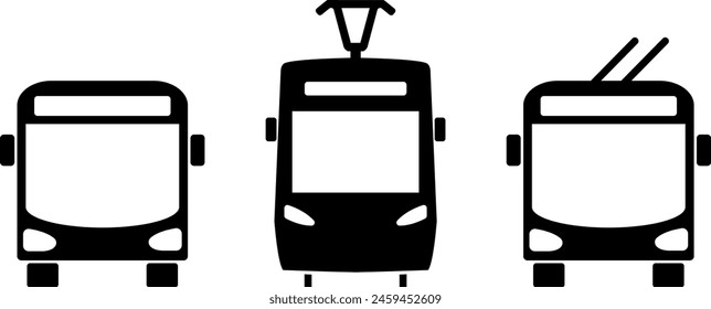 public transport. bus, trolleybus, tram icon. vector