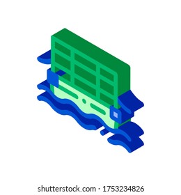 Public Transport Cable Ferry vector isometric sign. color isolated symbol illustration