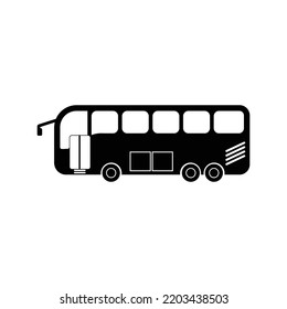 Public Transport Coach Bus Icon | Black Vector Illustration |