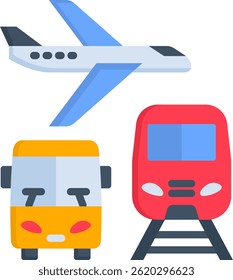 Public Transport Icon Flat Vector Illustration