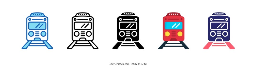 Public Transport Icon Multiple Style Set Collection.