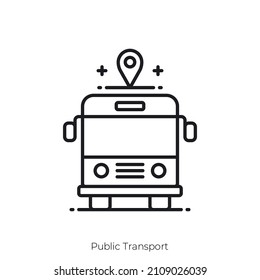 Public Transport icon. Outline style icon design isolated on white background
