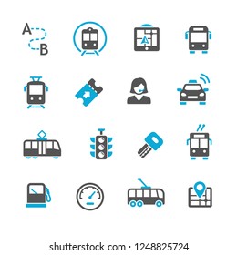 Public transport icon set