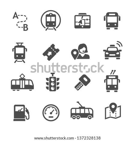 Public transport icon set