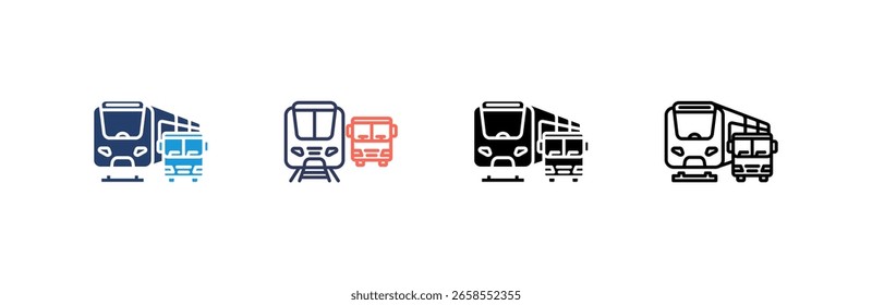 Conjunto de iconos de transporte público colección de varios estilos