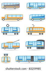 Public transport icon set - vector illustration
