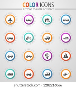 Public transport icon set for web sites and user interface