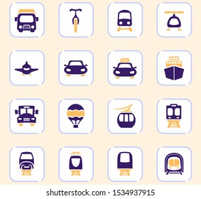 Public transport icon set for web sites and user interface