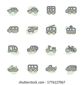 Public transport icon set for web sites and user interface