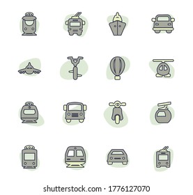 Public transport icon set for web sites and user interface