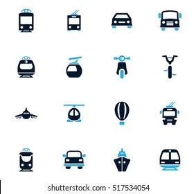 Public transport icon set for web sites and user interface