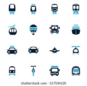 Public transport icon set for web sites and user interface