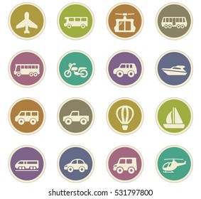 Public transport icon set for web sites and user interface